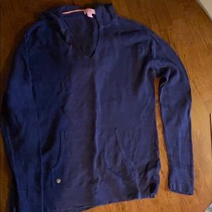 Lilly Pulitzer Navy Hooded Beach Sweater